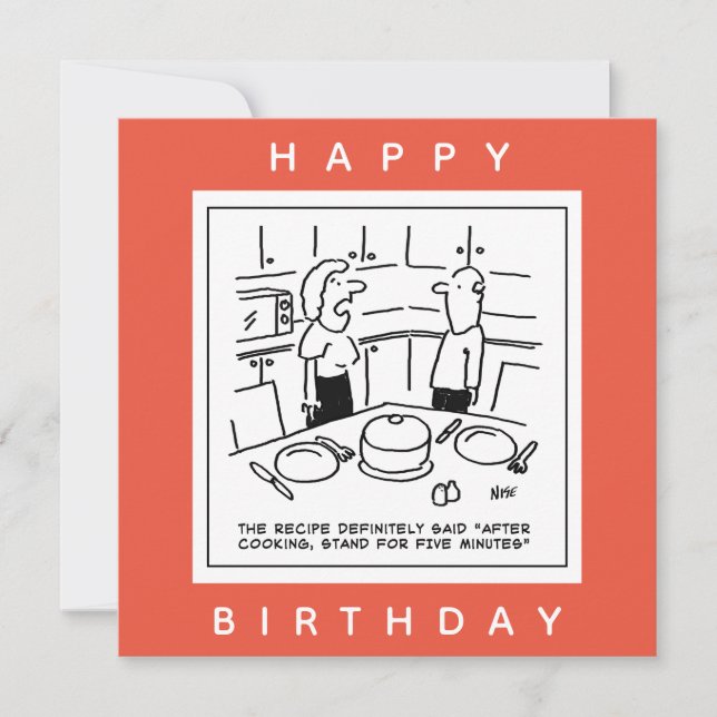 Cartão Receita Enviada Passe Após Cartoon de Cozinhar (Frente)
