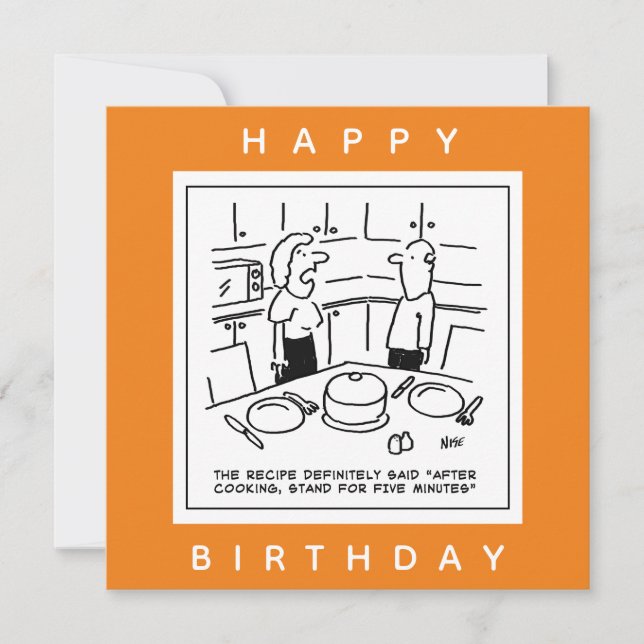 Cartão Receita Enviada Passe Após Cartoon de Cozinhar (Frente)