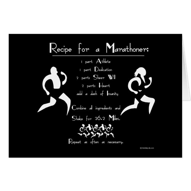 Cartão Receita para um Marathoner (Frente Horizontal)