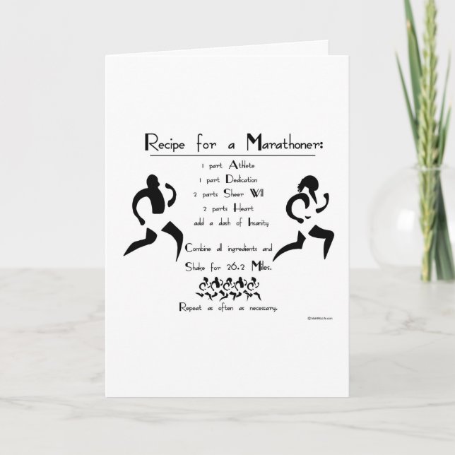 Cartão Receita por uma citação de maratonista (Frente)