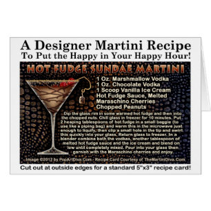 Cartão Receita quente NoteCard de cumprimento de Martini