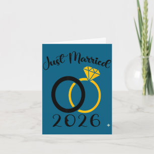 Cartão Recém-casados 2026 aliança de casamento lua de mel