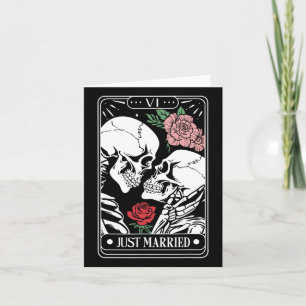 Cartão Recem casados Tarot Card Halloween Casal esqueleto