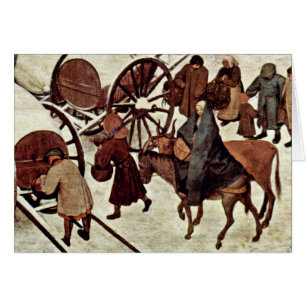 Cartão Recenseamento em Bethlehem, detalhe por Bruegel D.