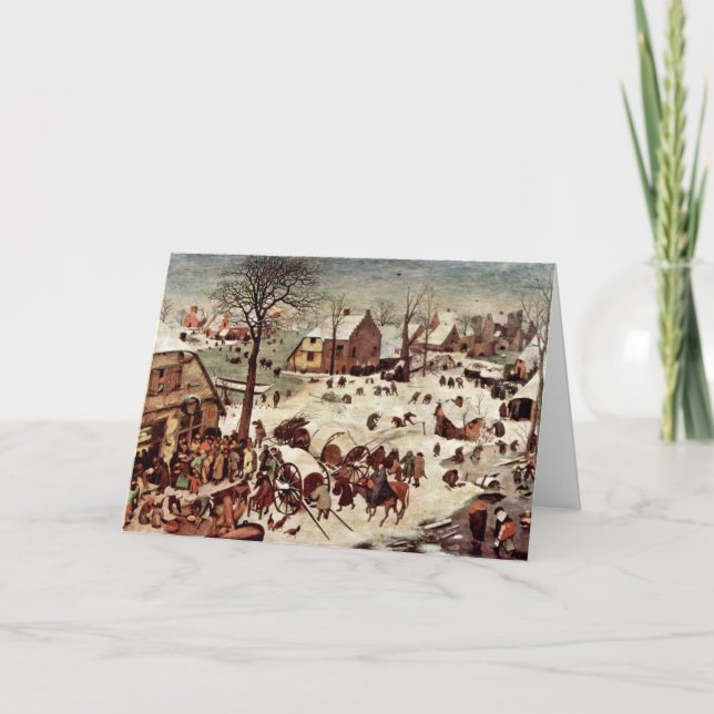 Cartão Recenseamento em Bethlehem por Bruegel D. Ä. (Frente)