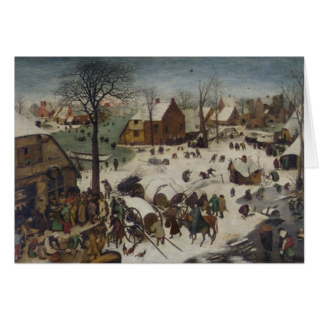 Cartão Recenseamento em Bethlehem por Pieter Bruegel (Frente Horizontal)