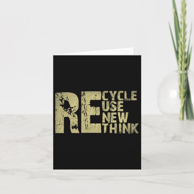 Cartão Recicle Reutilize Renove Repense Dia da Terra Ambi (Frente)