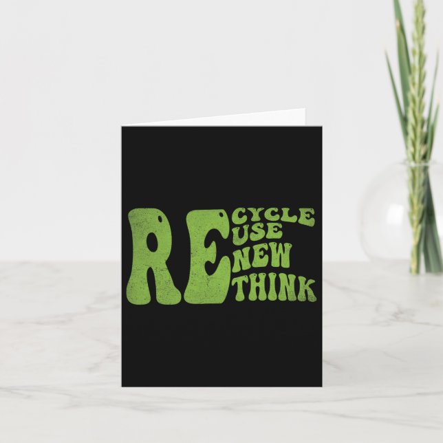 Cartão Recicle Reutilize Renove Repense Retro Descolado D (Frente)