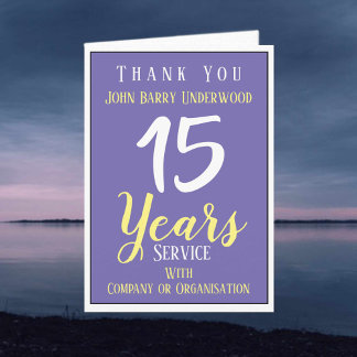 Cartão Reconhecimento de Prêmio de Serviço Longo