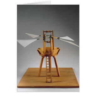 Cartão Reconstrução modelo do design de da Vinci