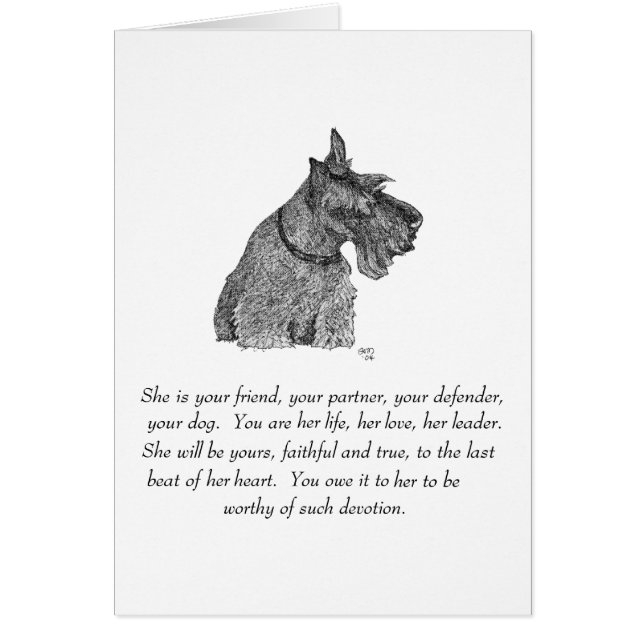 Cartão Recordações de Scottish Terrier - FÊMEA (Frente)