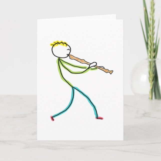 Cartão Recorder Playing Stickman (Frente)