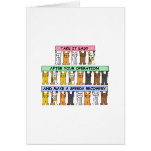Cartão Recuperação após uma operação Gatos de desenho ani