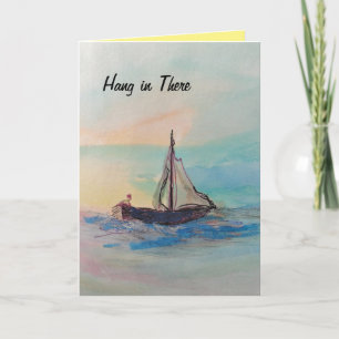 Cartão Recuperação da aquarela "Aguentar Ali"