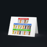 Cartão Recuperação Rápida de Cirurgia de Costas<br><div class="desc">Três fileiras de gatos de desenho animado em pé sobre as pernas traseiras. Os gatos seguram faixas coloridas que têm as palavras 'Desejando uma rápida recuperação da cirurgia de costas' escritas nelas.</div>