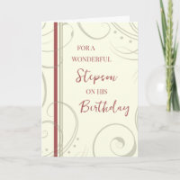 Red and Beige Stepson Birthday
