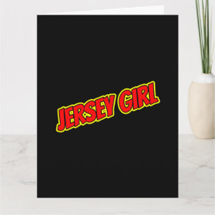 Cartão Red and Yellow Comic Jersey Girl