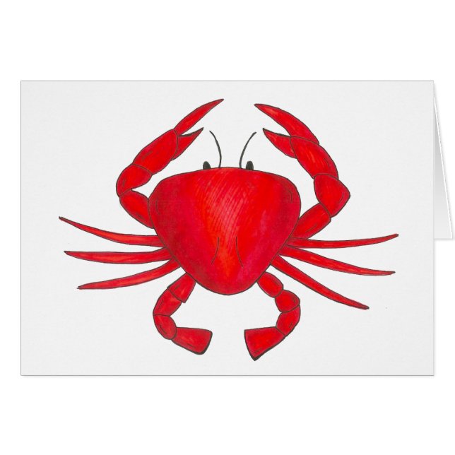 Cartão Red Baltimore Maryland Crab Beach Ocean Seafood (Frente Horizontal)