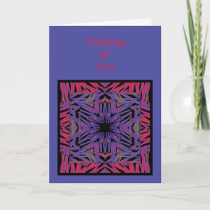 Cartão Red Blue Abstract Thinking of You Card Template