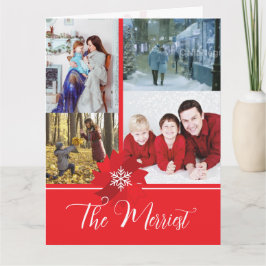 Cartão Red Bow Holiday Christmas Card