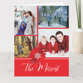 Cartão Red Bow Holiday Christmas Card