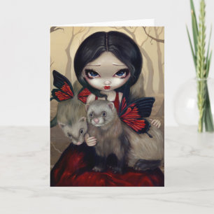 Cartão "Red Butterfly Ferrets" Greeting Card