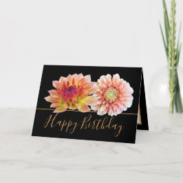 Cartão Red Dahlias Bonito Floral Buquê Birthday