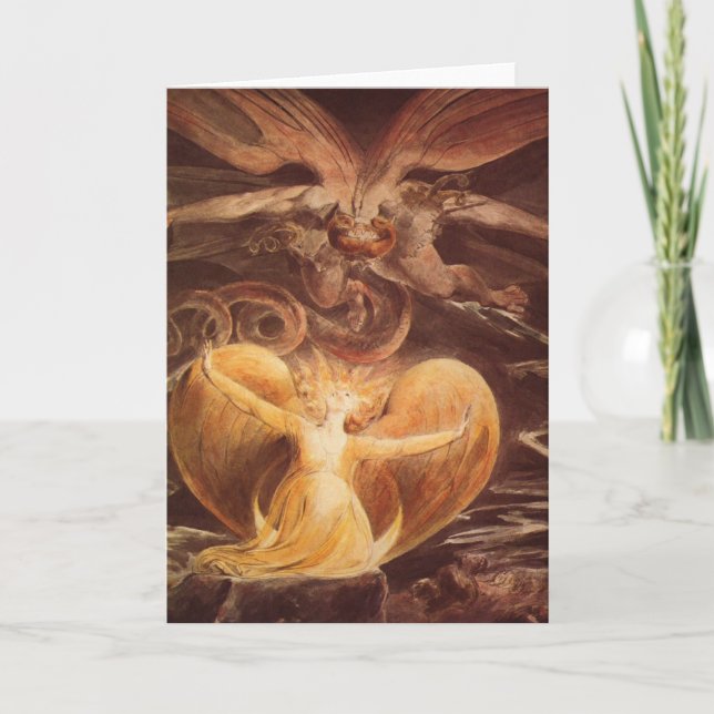 Cartão Red Dragon Art William Blake (Frente)