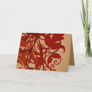 Cartão Red Flourish Notecard