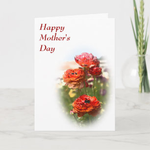 Cartão Red Flowers Mother's Day Card
