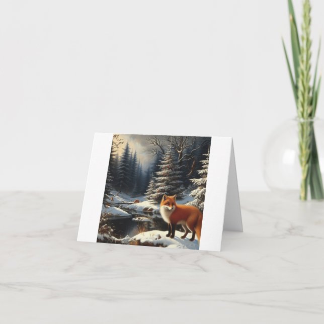 Cartão Red Fox Christmas (Frente)
