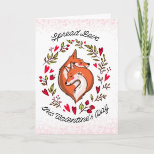 Cartão Red Foxes Valentine Love