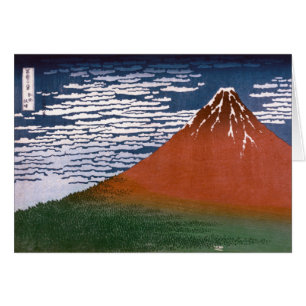 Cartão Red Fuji, Aka Fujiyama Volcano Katsushika Hokusai