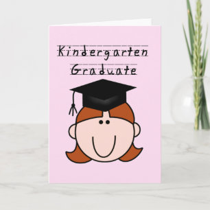 Cartão Red Hair GIrl Kindergarten Graduate  Tshirts