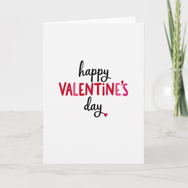 Cartão Red Handwritten Valentines Day Card (Frente)