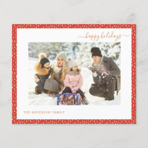 Cartão Red Happy Holiday 2 Photo Modern 2021