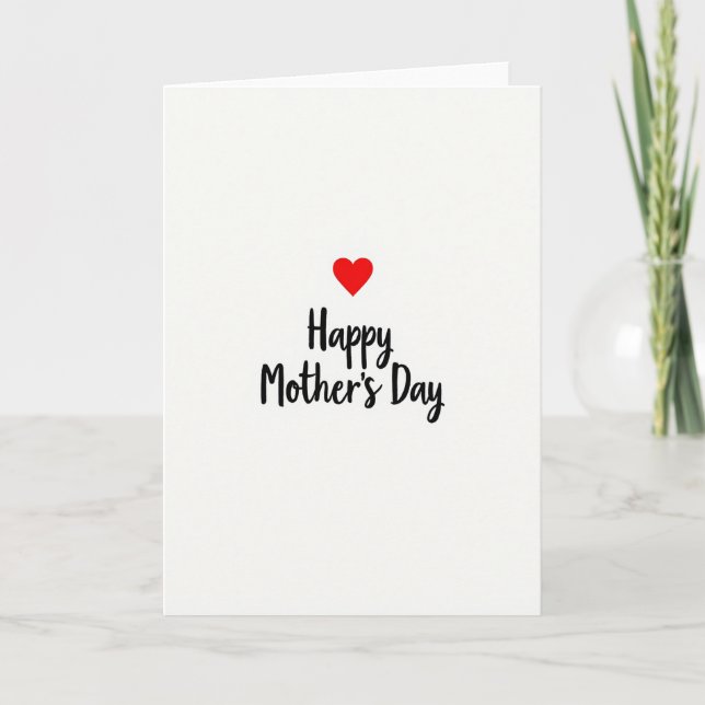 Cartão Red Heart Mothers Day Message Card (Frente)