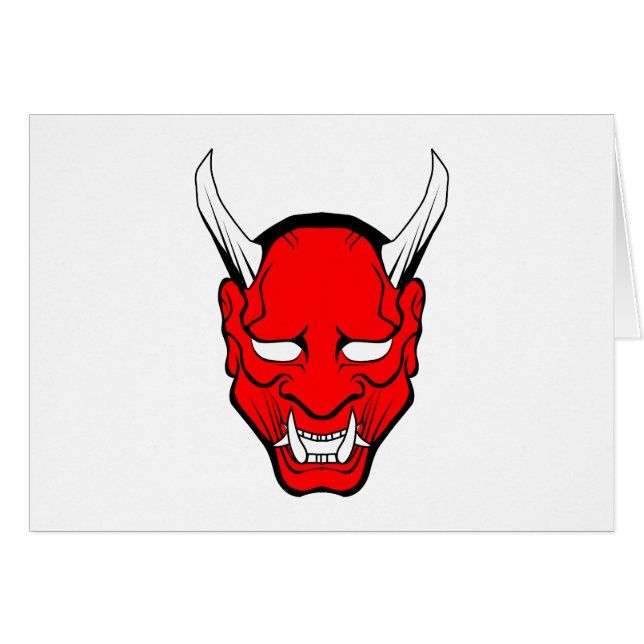Cartão Red Japan Hannya Mask (Frente Horizontal)