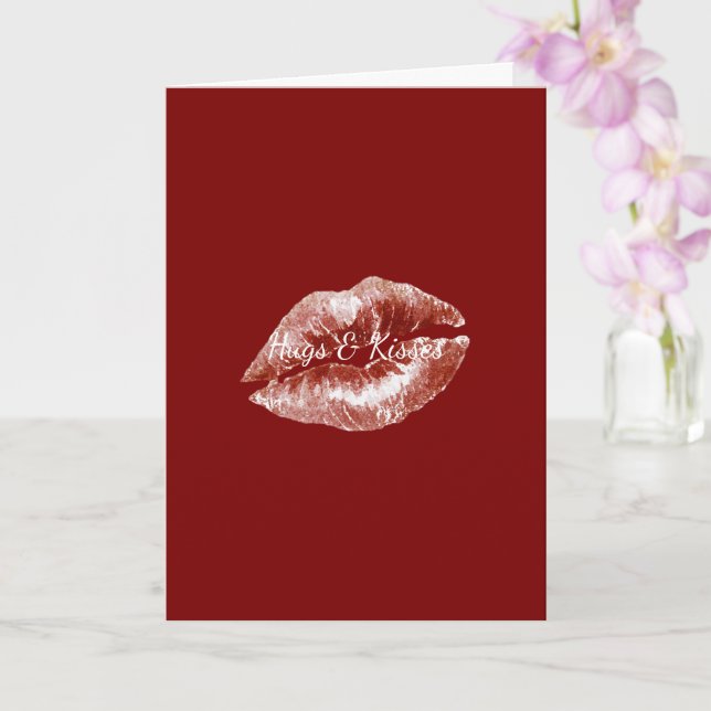 Cartão Red Lips Flirty Romantic Valentine's Day Love (Orquídea)