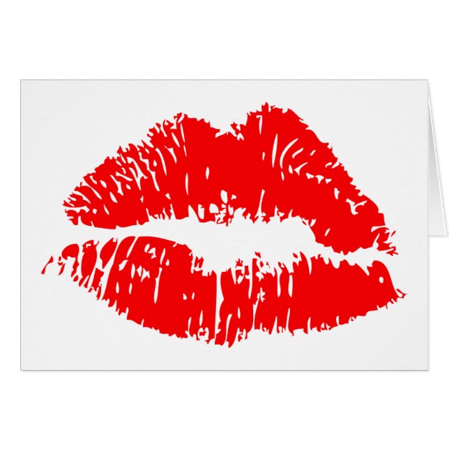 Cartão Red Lipstick Kiss Mark (Frente Horizontal)