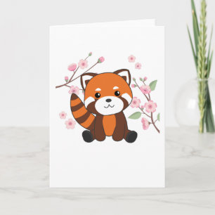 Cartão Red Panda Doce Animais Para Kawaii Kawaii