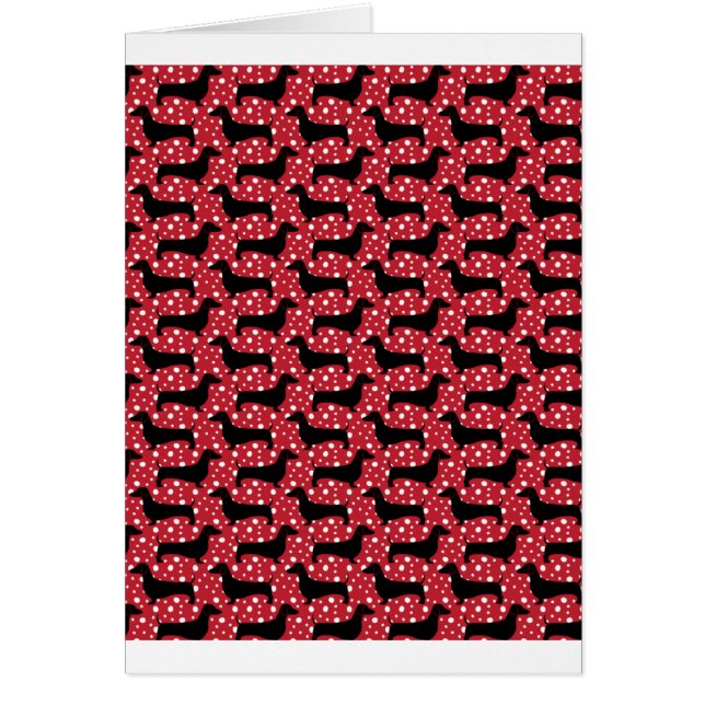 Cartão Red Polka Dachshances (Frente)