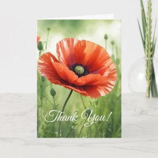 Cartão Red Poppy Folded Greeting Card