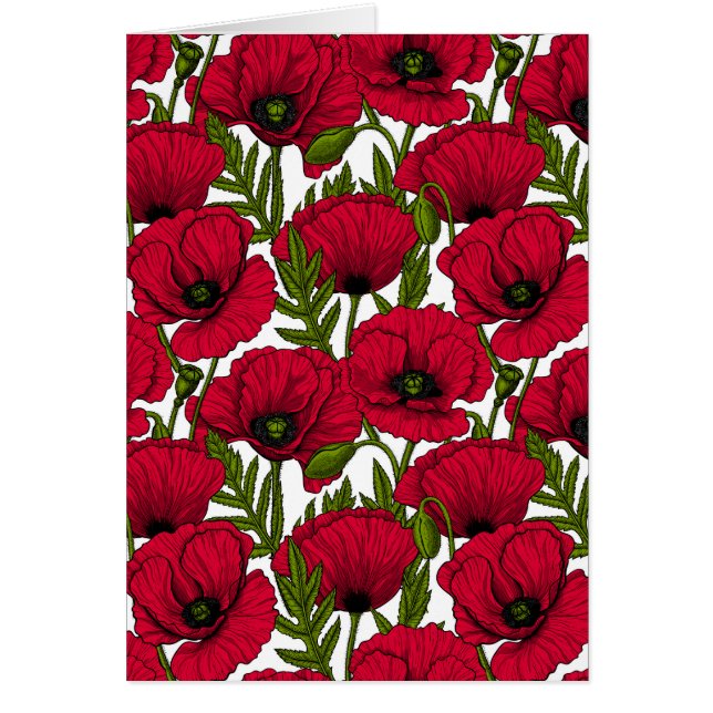Cartão Red Poppy garden 2 (Frente)