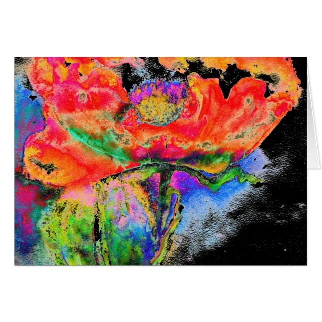 Cartão Red Poppy - preto (Frente Horizontal)