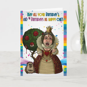 Cartão Red Queen, Wonderland Birthday Card