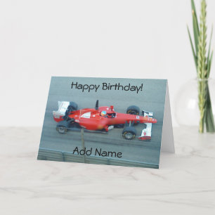 Cartão Red Racing Car Birthday Card