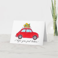 Red Retro Fiat 500 Fique bem