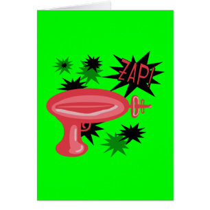 Cartão Red Retro Raygun