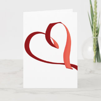 Cartão Red Ribbon Header on Valentine's Card